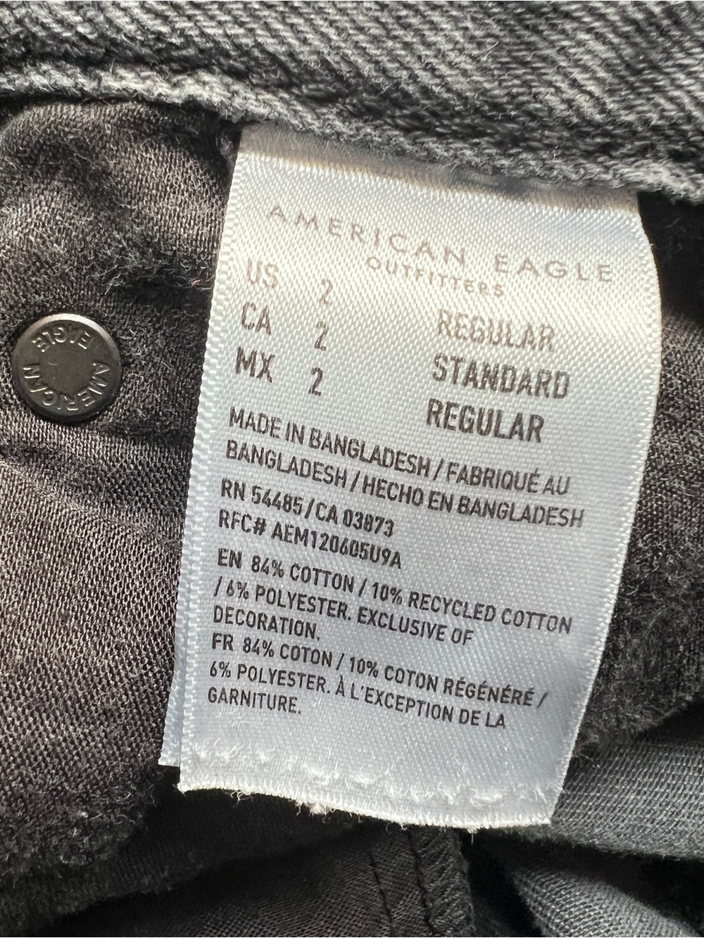 American Eagle Super High-Waisted Wide Leg Jeans Faded Black Size 2 Regular - Picture 8 of 16